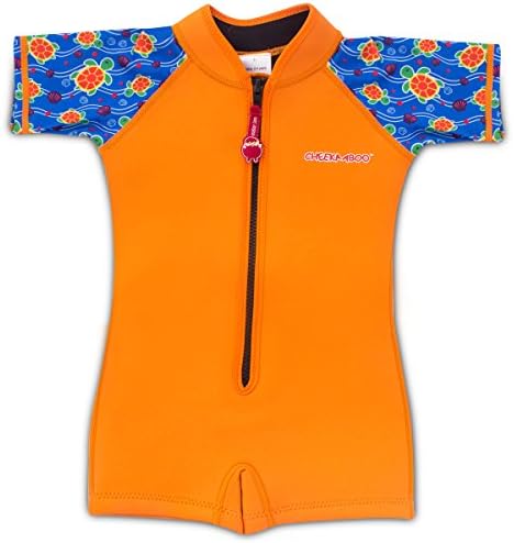 Cheekaaboo Wobbie Baby &amp; Kids One Piece Swimsuit for Boys and Girls, 2-4 Years, Orange