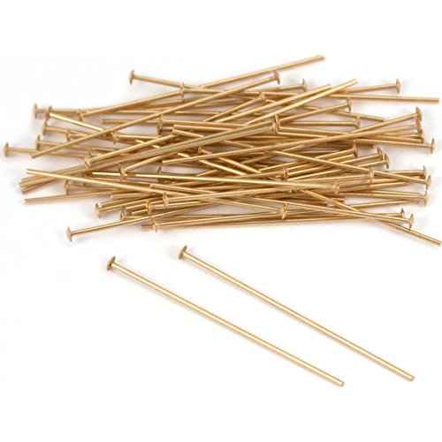 50 14K Gold Filled Headpins Head Pins 24 Gauge 1"