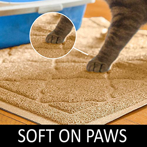 Premium Large Cat Litter Mat 35" x 23", Traps Messes, Easy Clean