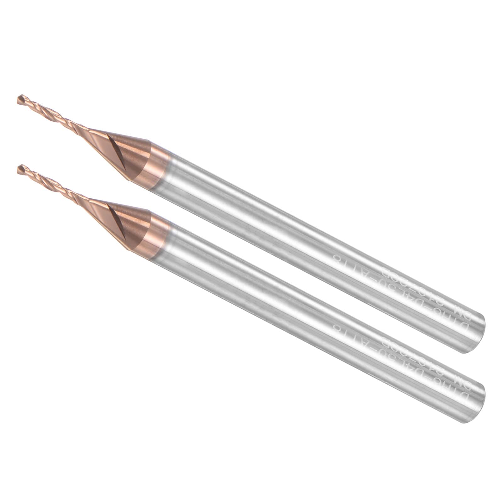 CoCud Solid Carbide Drill Bits, 1mm Diameter 4mm Shank, Nanometer Titanium Coated Twist Drill Bits - (Applications: for Stainless Steel Carbon Steel), 2-Pieces