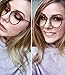 AMOMOMA Round Blue Light Blocking Glasses Computer Glasses Eyewear Frame AM5001, Pink Frame/Clear Lens