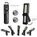 LED Cordless Work Light,Three trees COB Rechargeable Portable Hand Held Work Lamp with Hanging Hook, Magnetic Holders, 1200mAh Charging, Multifunction Flashlight (Black)