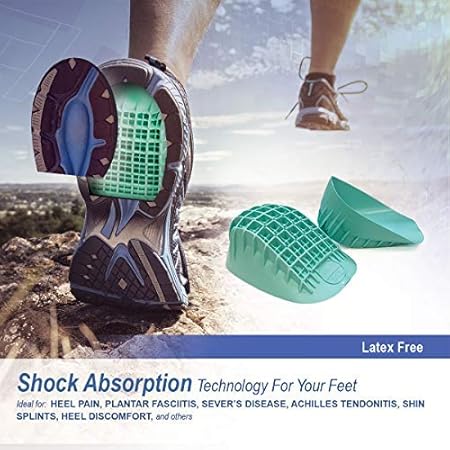 Amazon.com: Tulis Heavy Duty Heel Cups, Green - Pro Heel Cup Shock Absorption and Cushion Inserts for Plantar Fasciitis, Severs Disease and Heel Pain ...