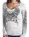 Hot Leathers Asphalt Angel Ladies Burnout Long Sleeve Tee (White, X-Large)
