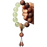 Pear Wood Running Ring Luminous Bracelet For Both Men And Women, Wealth Attracting Carving Buddha Beads And Lucky Characters Running Ring Providing Mysterious Healing Energy Bracelet