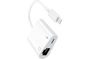 DESOFICON [Apple MFi Certified] Lightning to Ethernet Adapter for iPhone,2 in 1 LAN Ethernet Network to Lightning Adapter with Charging for iPhone 14/13/Pro Max/12/11/XS/XR/X/8/7/6/5 iPad 100Mbps Cat 8 7 6