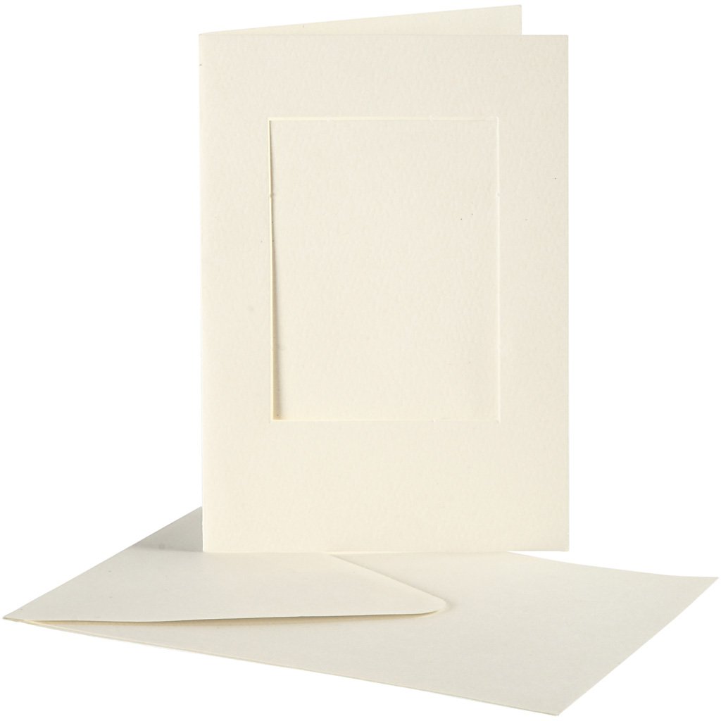 Creativ Company 23720 10-Piece Passepartout Card, Off-White,105x15 cm