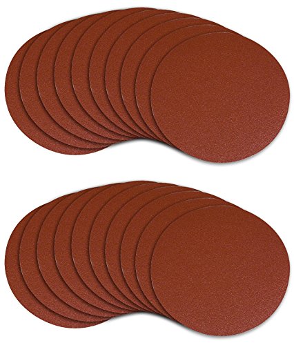 POWERTEC 45524 5-Inch PSA 240 Grit Aluminum Oxide Adhesive Sanding Disc, 20-Pack