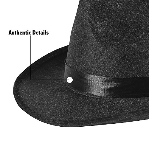 Black Fedora Gangster Hat Costume Accessory - Pack of 12