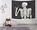 Wamika Rock and Roll Skull Home Decor Tapestries Wall Art Funny Skeleton Tapestry Wall Hanging Boho Hippie Bohemian Tapestry for Dorm Living Room Bedroom Black and White 51 X 59 Inches