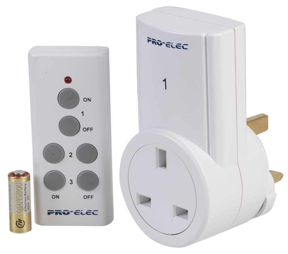 PRO ELEC PEL00550 Remote Control Socket & Remote, White
