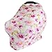 Nursing Breastfeeding Cover Scarf with Floral Watercolour Design for Baby Girls, Infant Car Seat Cover, Grocery - Shopping Cart Cover, 5 in 1 Multi Use Stretchy Canopy by Gufix