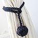 Loghot Hand Knitting Curtain Rope Cord Rural Cotton Tie Backs with Single Ball (Navy Blue) by Loghot