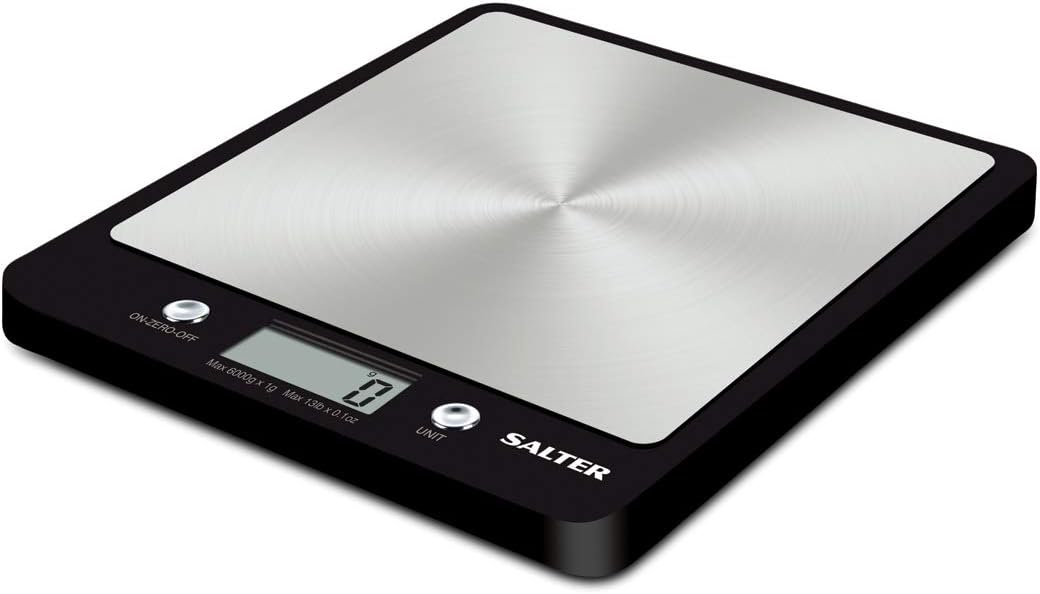 Salter Evo Digital Kitchen Scale, Electronic Square Food Scale, Add & Weigh Multiple Ingredients, 6kg Capacity