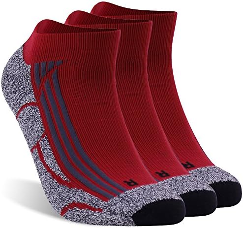 Men's Running Ankle Socks, LANDUNCIAGA Compression Marathon Training Cycling Socks Low Cut Cotton Athletic Hiking Trail Socks,3 Pairs
