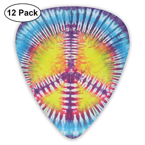image for Unknown Peace Sign Tie Dye Guitar Picks 12 Ukulele Picks, Including 0.