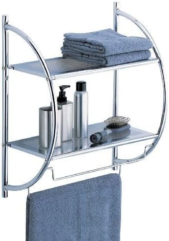 Towel Rack Bathroom Shelf Organizer Wall Mounted Storage Over Toilet Bath Caddy