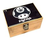 Cali Factory High Life Design - Grinder, Jar in Medium Size Sacred Geometry Stash Box with Latch Combo Gift Package Item# MED062118-2