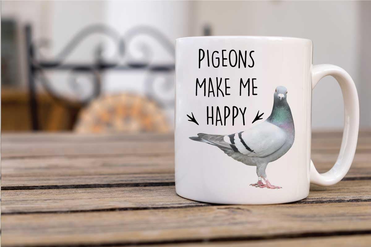 60 Second Makeover Limited Pigeons Make Me Happy Pigeon Mug Racing Fancier Gift Present for Bird Lovers - Unique Pidgeon Gifts for Men and Women Coffee Cup