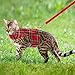 SCIROKKO Cat Harness and Leash Set - Escape Proof Adjustable for Outdoor Walking Jacket with Safety Buckle, Plaid