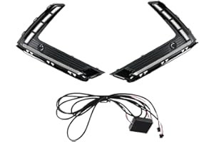 KACEPAR Daytime Running Light Lamp with Dynamic Sequential Turn Signal, Dual Color LED Front Bumper DRL Fog Driving Light, 20