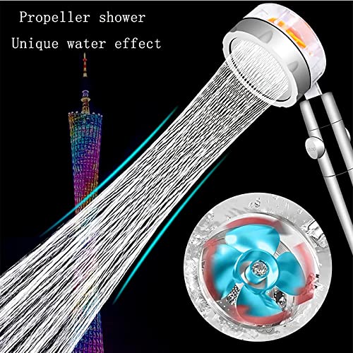 Propeller Turbo Fan 360 Spinning High Pressure Hydro Jet Shower Head