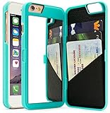 iPhone 7 Plus Case, Bastex Teal Hidden Back Wallet Mirror Case with Stand Feature and Card Holder for Apple iPhone 7 Plus