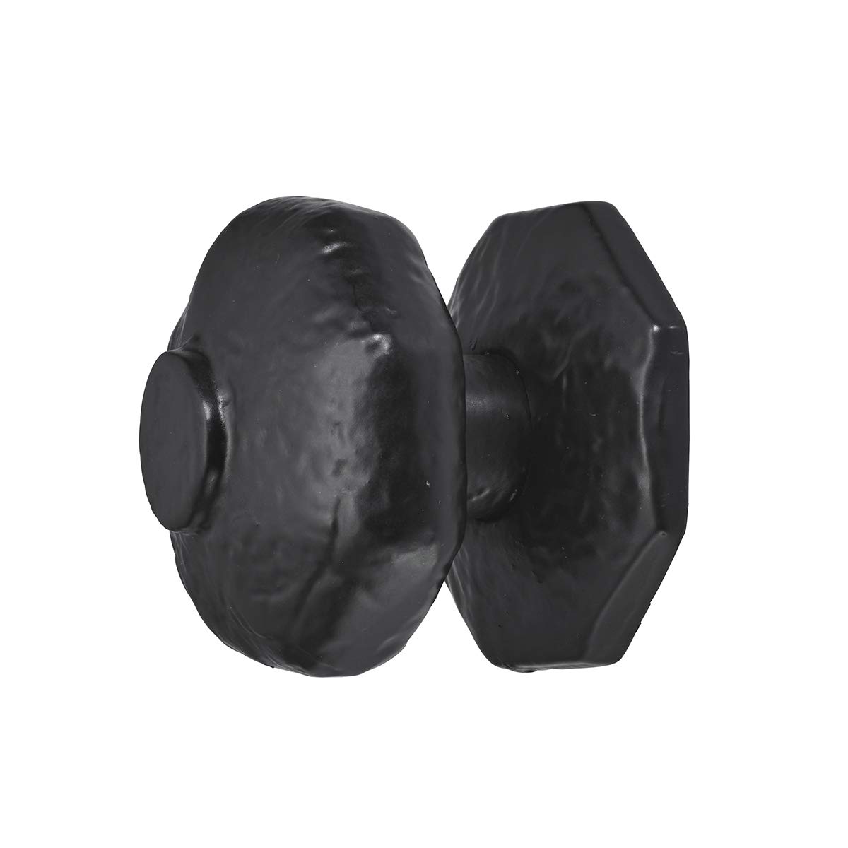 A. Perry 4370 63mm Old Hill Ironworks Octagonal Centre Door Knobs, Black Antique