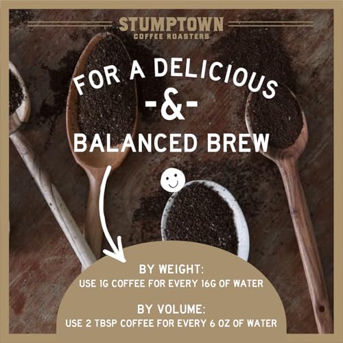STUMPTOWN COFFEE ROASTERS, MEDIUM ROAST ORGANIC WHOLE BEAN COFFEE – FOUNDER’S BLEND BAG WITH FLAVOR NOTES OF VANILLA AND COCOA POWDER, 12 OUNCE (PACK OF 1)