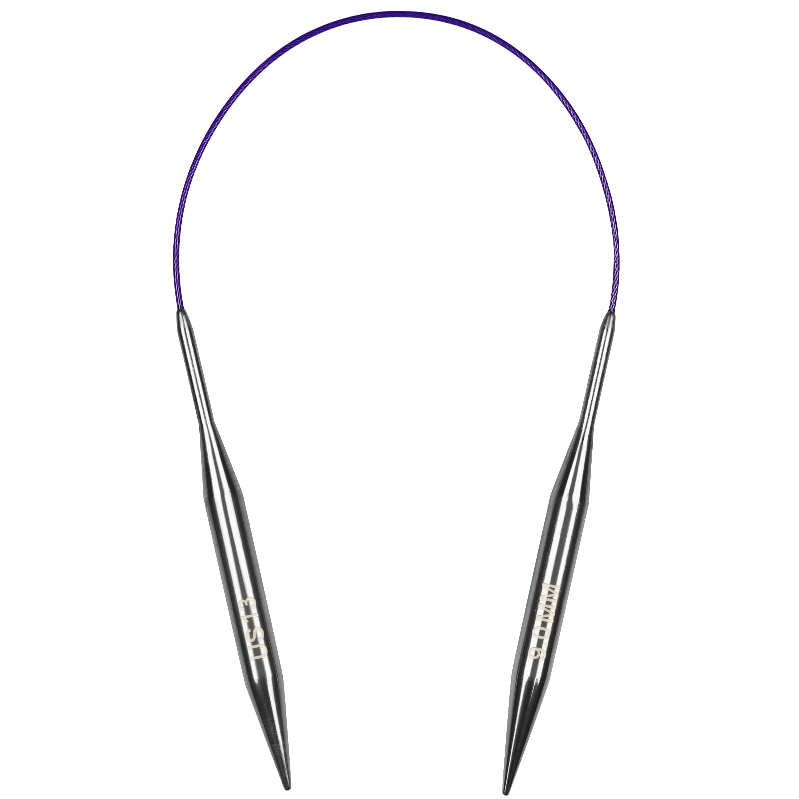 Aeelike 9mm Circular Knitting Needles 40cm, Short Round Knitting Needles with Flexible Cable, Metal Circular Needles for Knitting Socks, Fixed Circular Knitting Pins for Small Projects, Size US 13