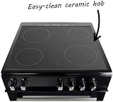 ElectriQ 60cm Double Oven Electric Cooker - Black, Convection, 2 Ovens view 5