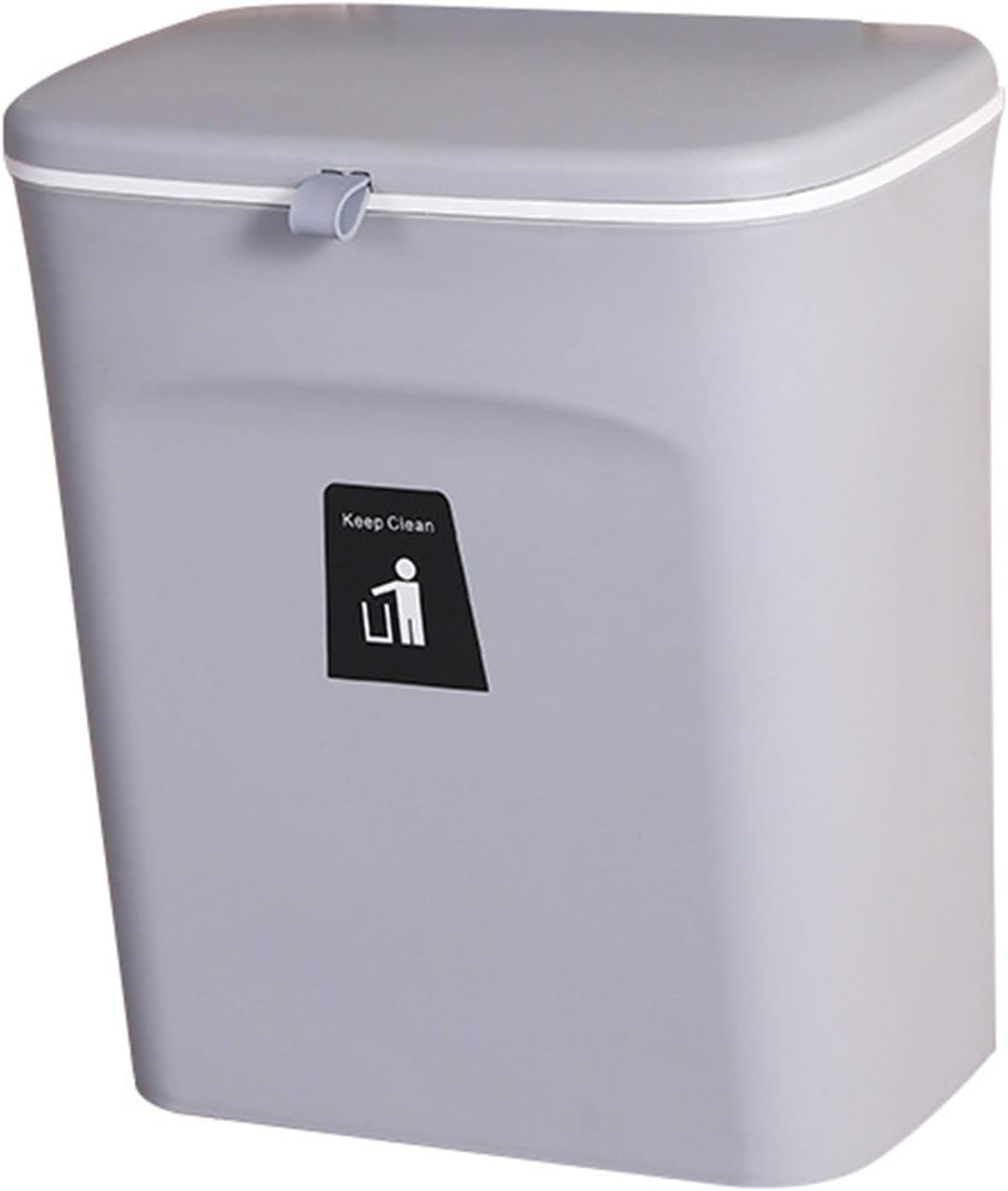 JIXUN Hanging Trash Can with Sliding Cover Builtin Bin Waste Bin with