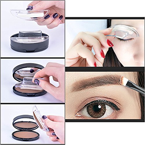 Hisight Brow Eyebrow Stamp - Enhancer Straight United Eyebrow Powder Natural Perfect Eyebrows shapein 3 Seconds (Dark Brown)