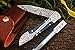 DKC Knives (16 5/18) Sale DKC-37-BH Victorian Damascus Folding Pocket Knife Buffalo Horn 7.75