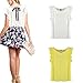 FUNOC Ladies Summer Loose Casual Chiffon Ruffles Sleeve Vest Shirt Tops Blouse