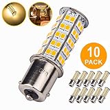 10 Pcs Extremely Super Bright 1156 1141 1003 BA15S 68-SMD LED Replacement Light Bulbs for RV Indoor Lights(10-Pack, Warm White (3000K-3500K Color Temputure))
