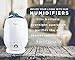 Purest Naturals Ultrasonic Best Cool Mist Humidifier Diffuser 5.5L Large Capacity, Whisper-Quiet Operation, Automatic Shut-Off - 360° Rotatable Mist Outlet - Portable Humidifiers for Bedroom
