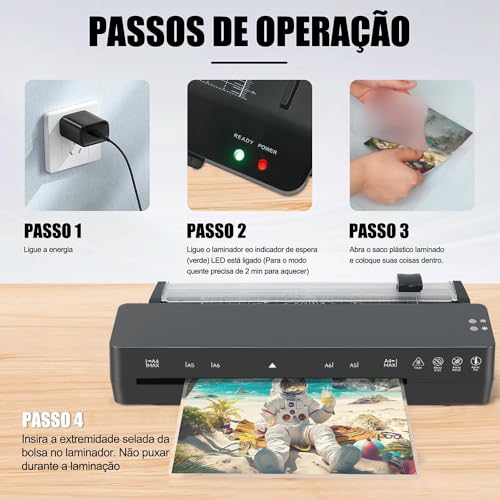 Plastificadora, 110V/220V Plastificadora A4 A5 A6 A7 R3 R2, Laminadora, 34 * 13 * 8CM Laminadora, 115°~145° Laminação A Quente E A Frio