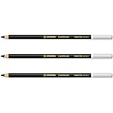 STABILO Chalk-Pastel Pencil CarbOthello - Pack of 3 - Neutral Black (750)
