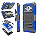 Galaxy Sky Case, J3 / J3 V Case, Galaxy Sol Case, Tekcoo [Hoplite Series] [Blue] Shock Absorbing Holster Locking Belt Clip Defender Heavy Kickstand Cover for Samsung Galaxy Amp Prime/Express Prime