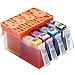Supricolor 4 color replacement 564 High Yield Ink Cartridge (1 Black 1 Cyan 1 Magenta 1 Yellow) 4 Pack Compatible with Photosmart 5520 6520 6510 7510 7520 7515 C6380 C310a