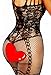 Daisland 2 Women Lingerie Mesh Fishnet Sleepwear Bodystocking Babydoll Bodysuit (1 Black 0313 1 Black 018, Plus)