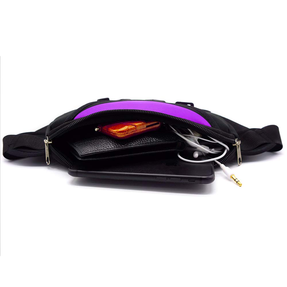 Y&R Direct Fanny Pack Running Belt Pouch Slim Soft Nylon Water Resistant Waist Bag for Man Women Walking Hiking Jogging Carrying iPhone Xs / 8 Plus Samsung S10 Plus/Note 8 Great Gifts