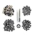 CrazyEve Leathercraft Gunmetal Copper Press Studs Snap Fasteners Poppers Sewing Clothing Snaps Button 40 pcs with Fixing Tool (633(12.5mm))