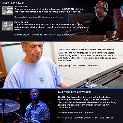 Zoom H4n Pro 4Input / 4Track Portable Handy Recorder with Onboard X/Y