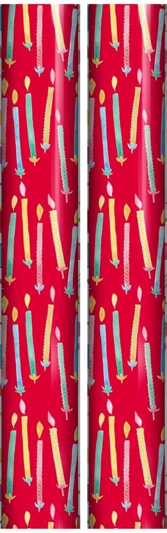 6m Gift Wrapping Paper Roll 2x3m - Brown with Multicoloured Happy Birthday