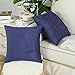 CaliTime Throw Pillow Covers Decorative 18 X 18 Inches Pack of 2 Cozy Chenille Cushion Cases for Couch Sofa Bed Living Room Home Navy Blue