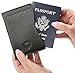 Alban Leather Passport Holder with Boarding Pass Pocket. RFID Blocking. - Black