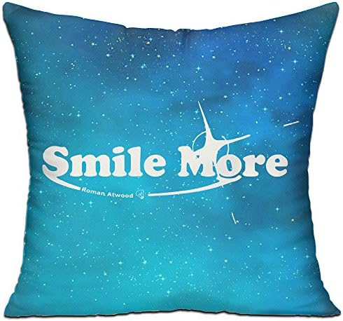 NEWTHREE Smile More Cotton Pillow Double-Sided 1818 Inch (Including Pillow)