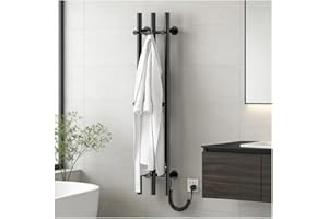 YJSG Towel Warmers for Bathroom Wall Mounted, Heated Towel Rack Stainless Steel Vertical, Electric Towel Warmer Plug in with 